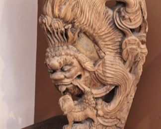 Indonesian carving Barong mythological creature
Hand crafted iron industrial table