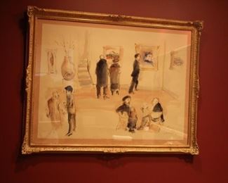 Helen Frank “Art Opening” watercolor