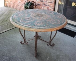 Outside stone top table 