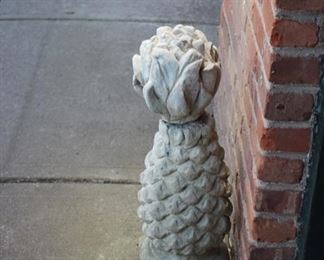 Pair cement pineapples (one as is)