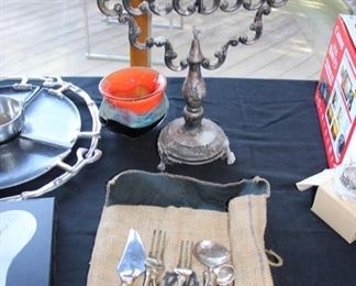 Aram serving pieces
Silver menorah