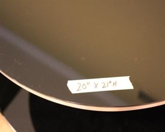 Pair round 2 tier tables – black & metal