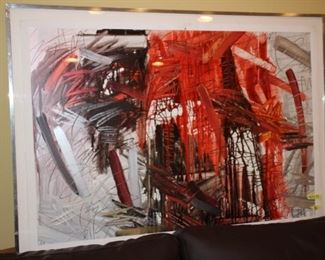 Natalie Alper “Jan #3” 1985, mixed media abstract expressionist painting
