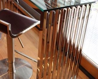 Modern chrome & glass console
