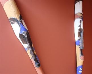 Pair carved & painted tribal masks