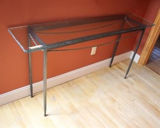 Metal & glass top console table
