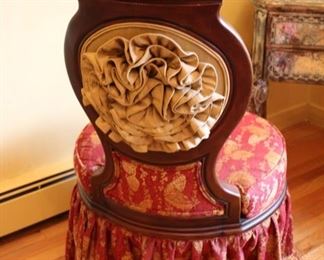 Back of the vanity chair