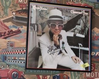 Elton John signed Greatest Hits album cover
