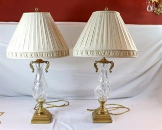 Waterford Crystal & Brass Lamps, Waterford Lamp, Crystal Lamp, Brass Lamp