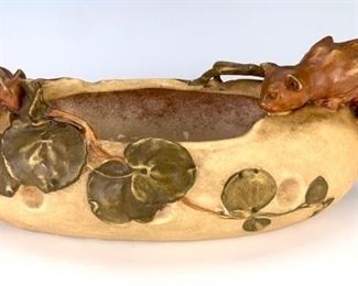 Rare Amphora "Cat & Mouse" Bowl C. 1890