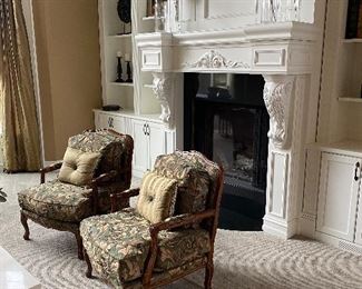 2 CUSTOM MADE MAJESTIC BERGERE CHAIRS WITH STARWOOD MOSS FABRIC AND ANTIQUE WALNUT FINISH
31” W x 28.5” D
$300 EACH