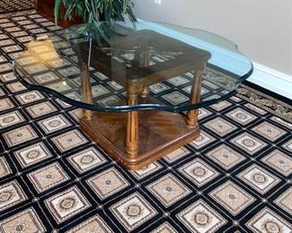 GLASS TOP WOODEN COFFEE TABLE
$100