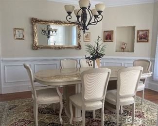 Italian Laquer Dining Table with 6 Chairs