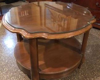 End table with glass top