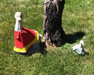Cement ducks (tons of clothing for them too!)