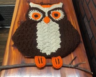 Large 1970’s crochet owl