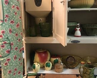 Butter molds, early paper sack, apple cookie jar