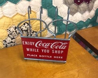 Vintage Coke holder for shopping cart