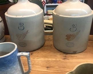 Red wing pottery jugs