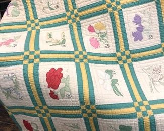 1940’s state flowers Quilt All hand done 