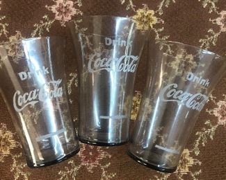 Early Coke glasses w syrup line