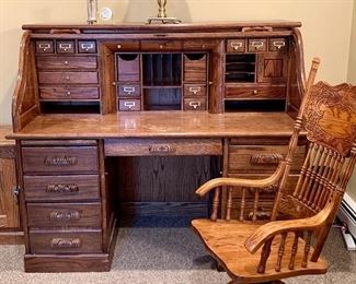 Rolltop Desk and Chair: $325