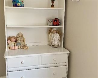 White bureau with shelves: $275