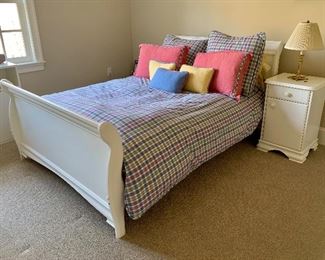 Double, super sturdy,  contemporary  - bedding not for sale: $395                             Side Table: $75