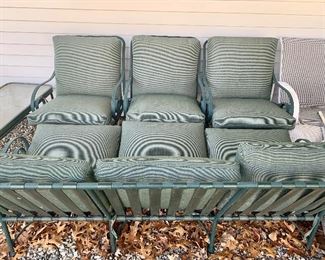 Includes glass top table, chairs and this three seater: $250