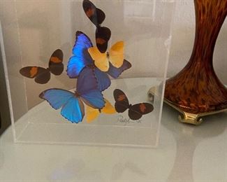 Signed butterfly acrylic art