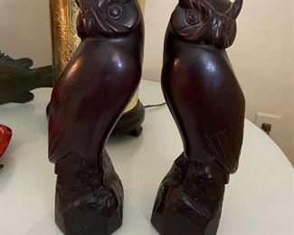 Italian made wooden owls