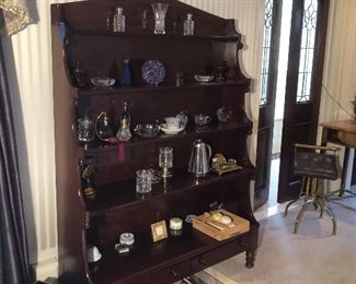 Solid mahogany shelf unit-antique