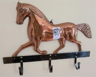 Lot #271 - Copper Horse W/ Wall Hooks - $15