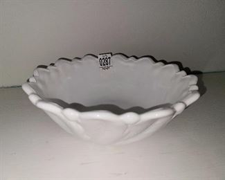 Lot #287 - Milk Glass Bowl - $5