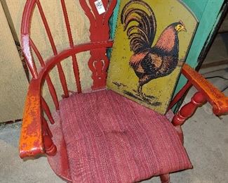 Lot #483 - Chair and Sign - $20