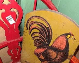 Lot #483 - Chair and Sign - $20