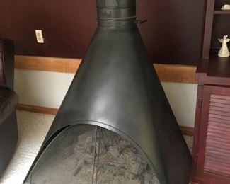 Mid-Century Modern, MCM, Indoor/Outdoor Gas "Log" Heater--HOT and Very cool too!