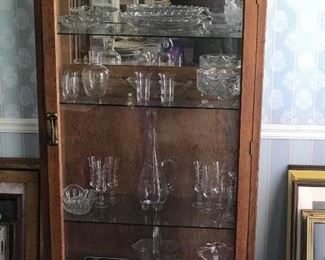 Antique oak curio cabinet