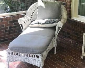 Wicker chaise lounge