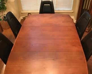 Vintage Mid-Modern Teak Table With 2 Leafs
Sizes are 4x4, 6.5x4, and  9x4