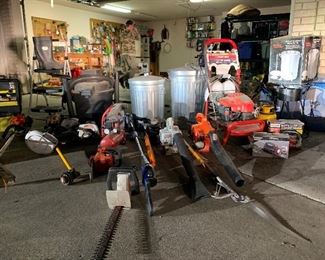 BLOWERS, MOWERS, EATERS, TRIMERS, HEDGERS, TOW BEHIND GARDEN DUMP CARTS, SEED, FEED, FERTILIZER, SPREADER, GLOVES, KOOZIES, & SUN BLOCK!