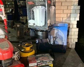 Turkey fryer (brand new) car polisher, power washer. 