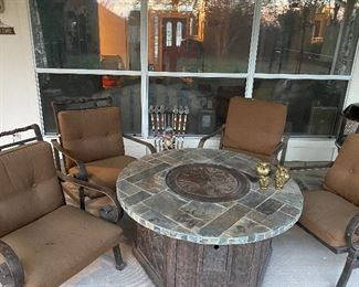 Outdoor Patio set, with Propane fire pit