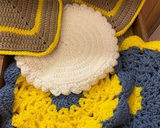 lots of handmade linens, hotpads, doilies, & more