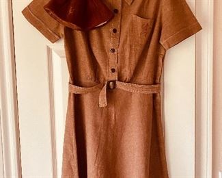Vintage Brownie Uniform. this is so cool. includes cap and pin