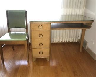 Mid Century Modern Desk and Chair $75.00  (pick up only)