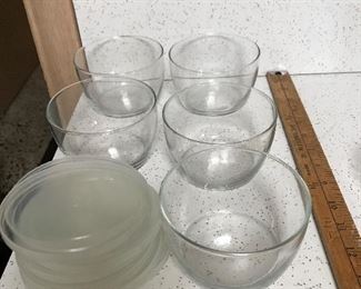 Glass bowls with lids $8.00