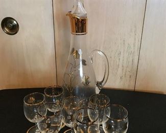 Decanter and glasses $28.00 
