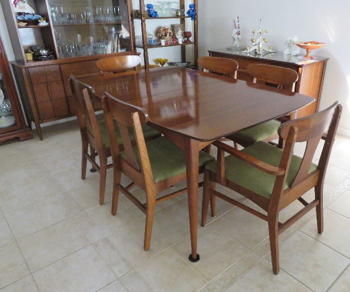 MCM dining table, chairs - circa 1950's