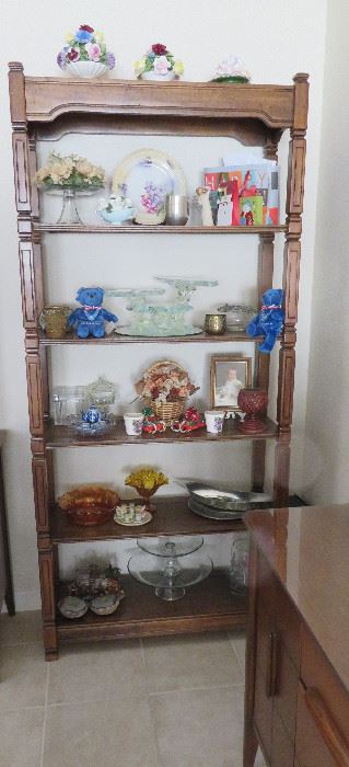 Display shelves with caning